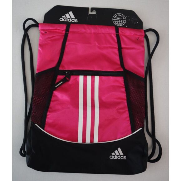 adidas 5141478 Women's O/S Team Shock Pink/Black Alliance II Sackpack Backpack - Picture 1 of 5